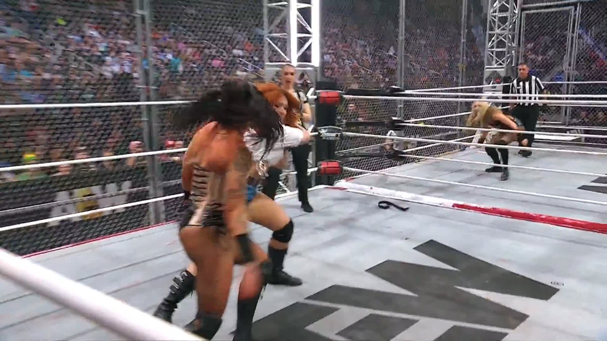 HAYTER! HITS! HARD! JAMIE HAYTER unloads on the Triangle of Madness! Watch #AEWDynamite Blood & Guts LIVE on TBS & HBO Max