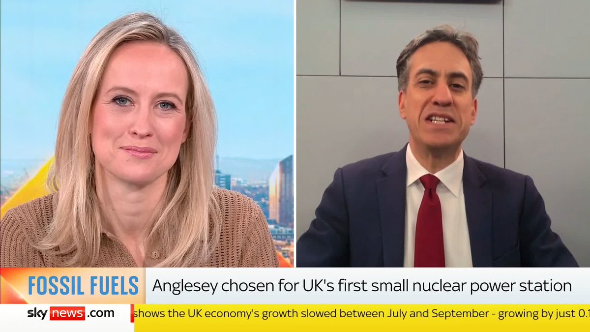 'Are you off Trump's Christmas list?' Sophy Ridge asks Energy Secretary Ed Miliband whether he's angered the US government by choosing a British company to design a nuclear power station in Anglesey, rather than the US company they wanted. 📺 Sky 501