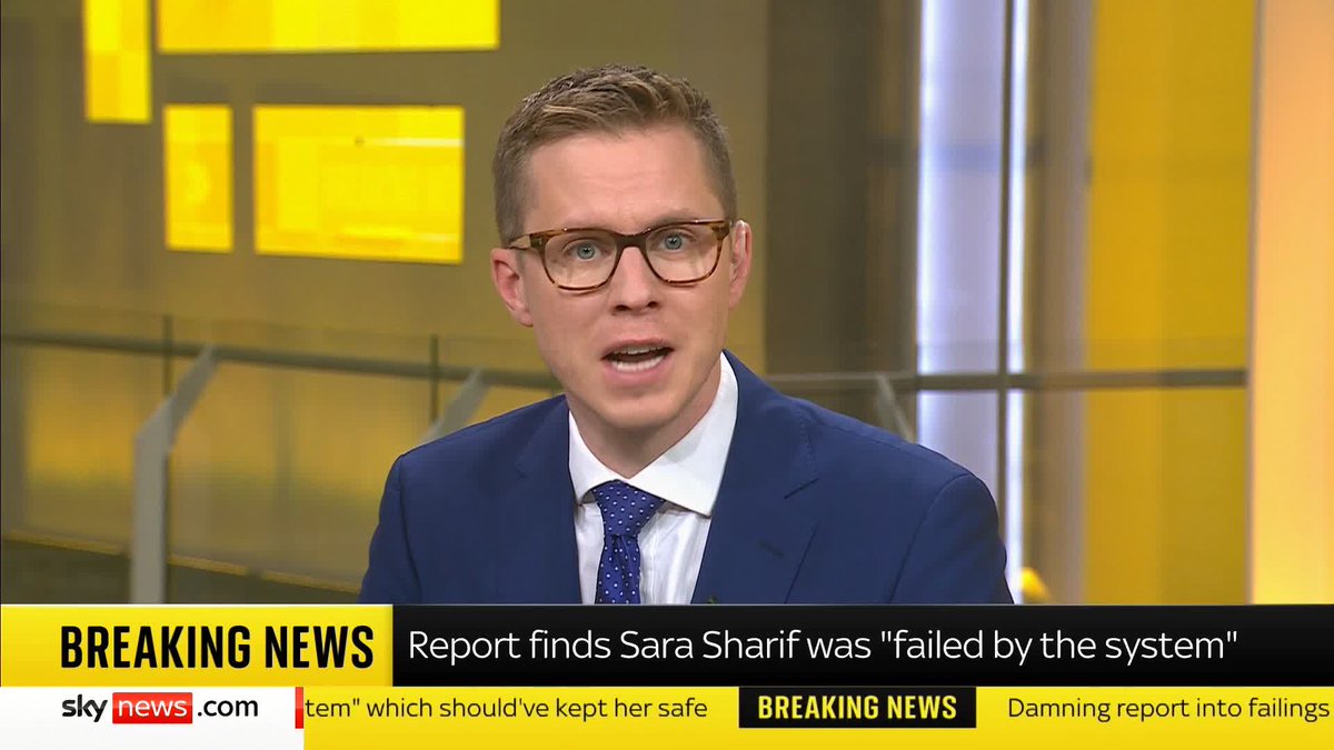 BREAKING: A 10-year-old girl who was killed by her father and stepmother was "failed by the safeguarding system", a report has found. Sky's Rachael Venables has more details on the review into Sara Sharif's death ⬇️ 📺 Sky 501 and YouTube