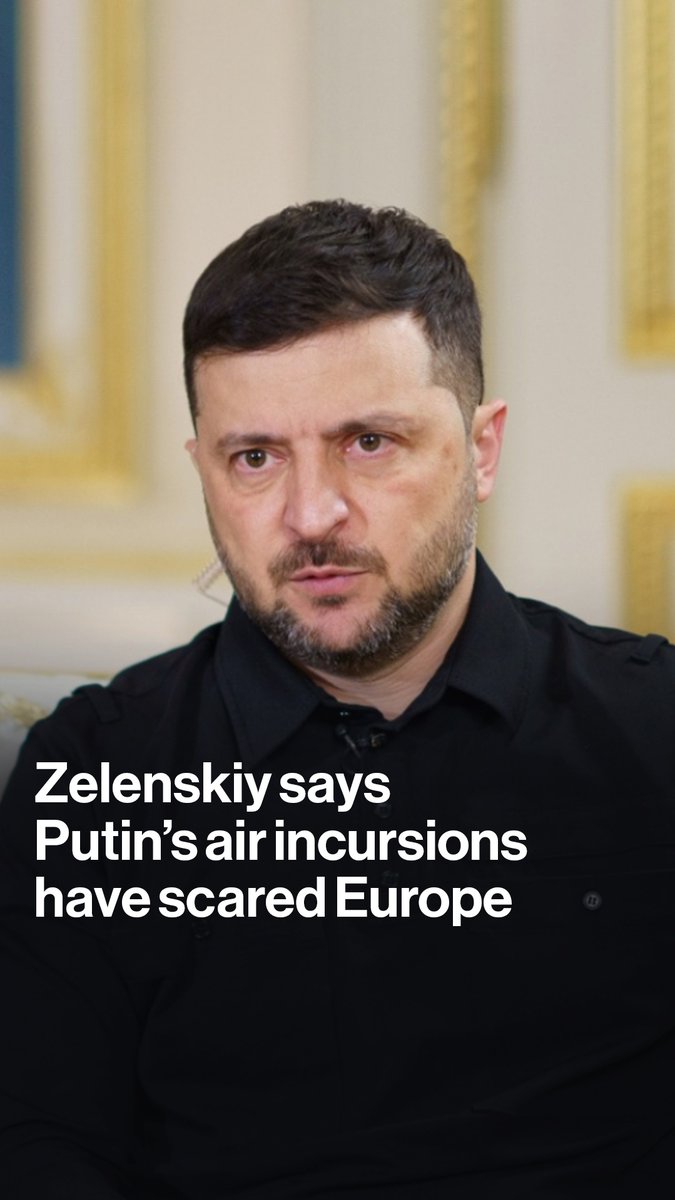 "Everything is being done to slow down the transfer of air defense systems to Ukraine." Ukrainian President Volodymyr Zelenskiy tells Oliver Crook he believes Russian air incursions have managed to scare Europe