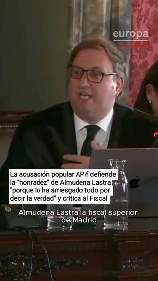 La acusación Asociación de Fiscales defiende la "honradez" de Almudena Lastra "porque lo ha arriesgado todo por decir la verdad" y critica al Fiscal: "Ella pregunta 'lo has filtrado' y él responde 'eso no importa'. ¿Qué fiscal dice eso a un superior?"