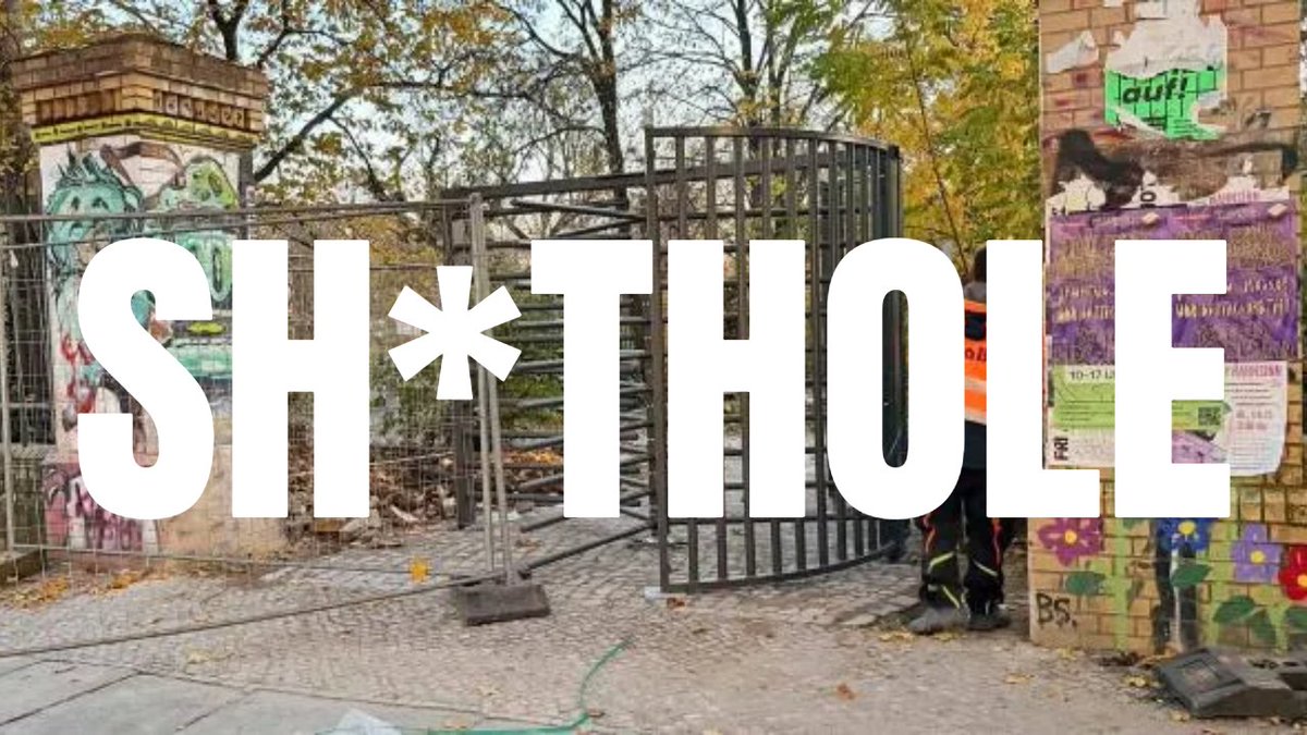 Das Sh*thole Görlitzer Park wird eingzäunt – für mehrere Millionen Euro. Inklusive 16 Drehtüren, von der eine bereits versenkt wurde. Das ist Deutschland. 🤡