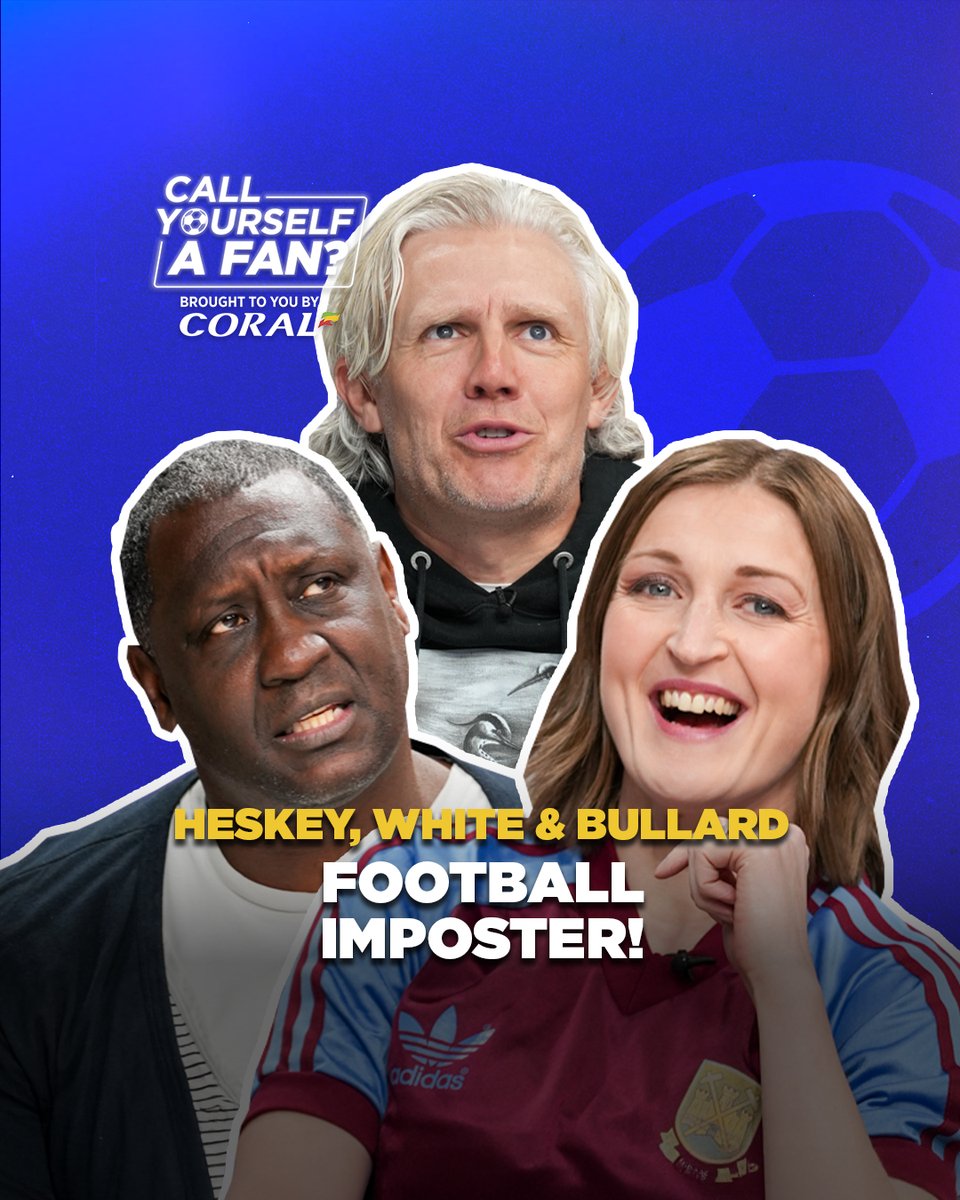 𝐅𝐨𝐨𝐭𝐛𝐚𝐥𝐥 𝐈𝐦𝐩𝐨𝐬𝐭𝐞𝐫🕵️‍♂️ This week Jimmy is joined by Emile Heskey &amp; Ellen White on the Call Yourself a Fan? set to play a game of guess the imposter. We won't tell you who wins, but watch to the end to see Jimmy crash out... Jimmy Bullard | Emile Heskey | Ellen White