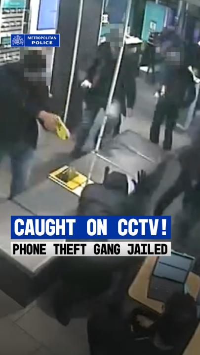 Members of an organised crime group, who stole more than £240,000 worth of mobile phones from various EE shops, have been sentenced to more than 55 years in prison. Watch the moment officers stopped the gang in their tracks.