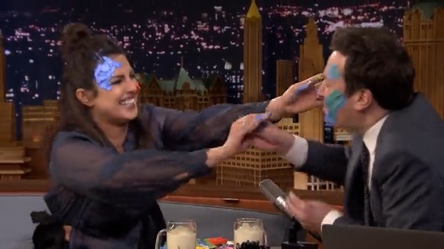 Exhibit A: Priyanka playing Holi on Jimmy Fallon. She’s done this time and again representing Indian cinema &amp; culture with pride. You can stay salty, but that won’t change a thing. How about you name one other celeb who’s done this?