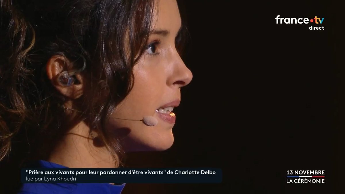 La vibrante "Prière aux vivants pour leur pardonner d’être vivants", de Charlotte Delbo, lue par Lyna Khoudri. #13novembre