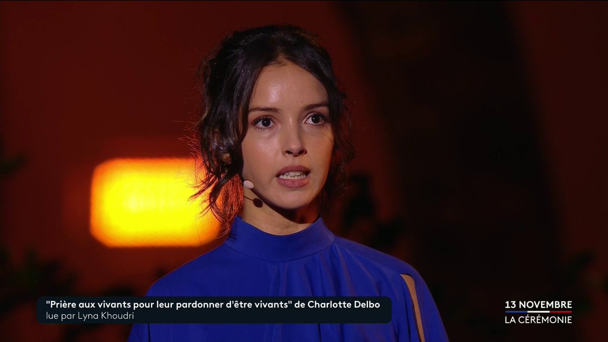 🔴 🗣️ DIRECT - "Comment vous pardonner d'être vivants ?" Lyna Khoudri lit un poème de Charlotte Delbo, intitulé "Prière aux vivants pour leur pardonner d'être vivants", lors de la cérémonie de commémoration, dans le jardin mémoriel en hommage aux victimes. #13novembre