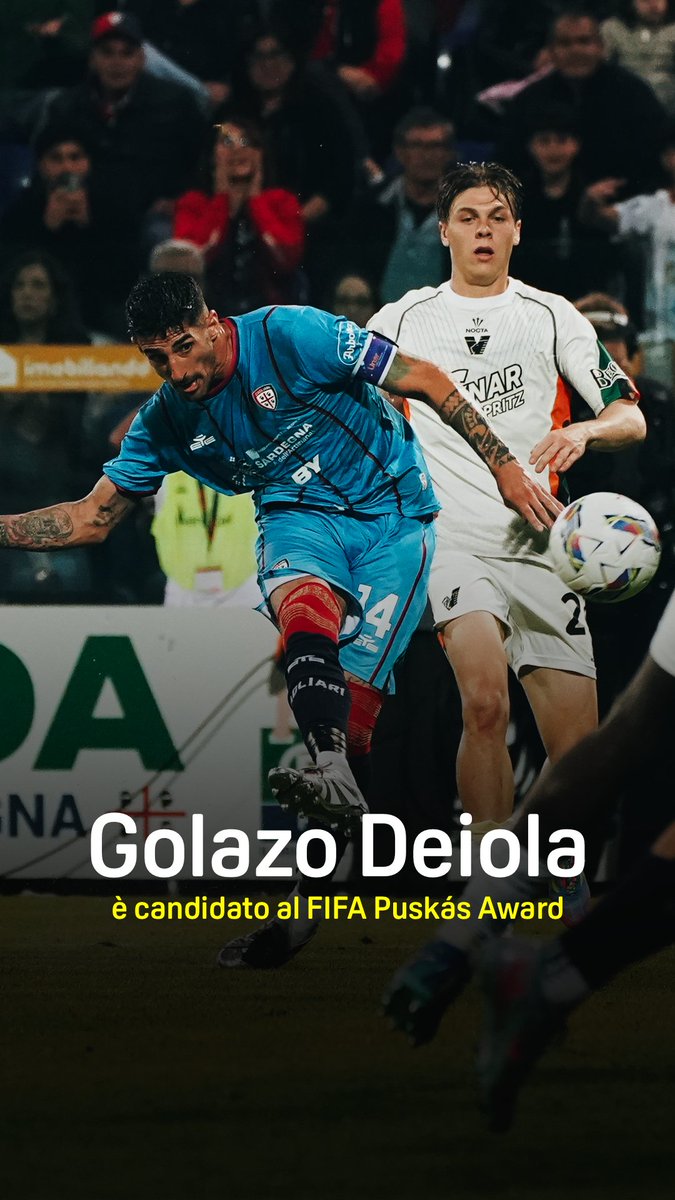 Tiki-taka, azione pazzesca e 𝒔𝒖𝒑𝒆𝒓 𝒈𝒐𝒍 🍿⚽🤩 La rete di Deiola è candidata al FIFA Puskás Award 🏆🔝 Il gol del Cagliari al Venezia del 18 maggio 2025 è in lizza per il premio che la FIFA assegna al calciatore che ha realizzato il gol più bello dell’anno 👏 #Deiola #SerieAEnilive #DAZN