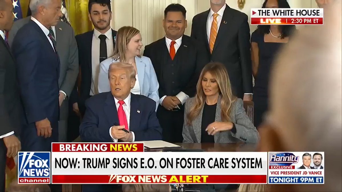 NEW: President Trump and first lady Melania Trump co-signed a new executive order aimed at improving the nation’s foster care system, focusing on family placement and long-term stability.