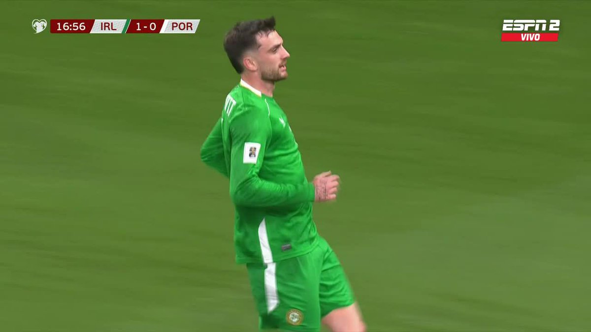 ๐ฎ๐ช๐ฅ DOBLE CABEZAZO EN EL รREA Y GOL DE PARROTT, PARA EL 1-0 DE IRLANDA A PORTUGAL POR ELIMINATORIAS.