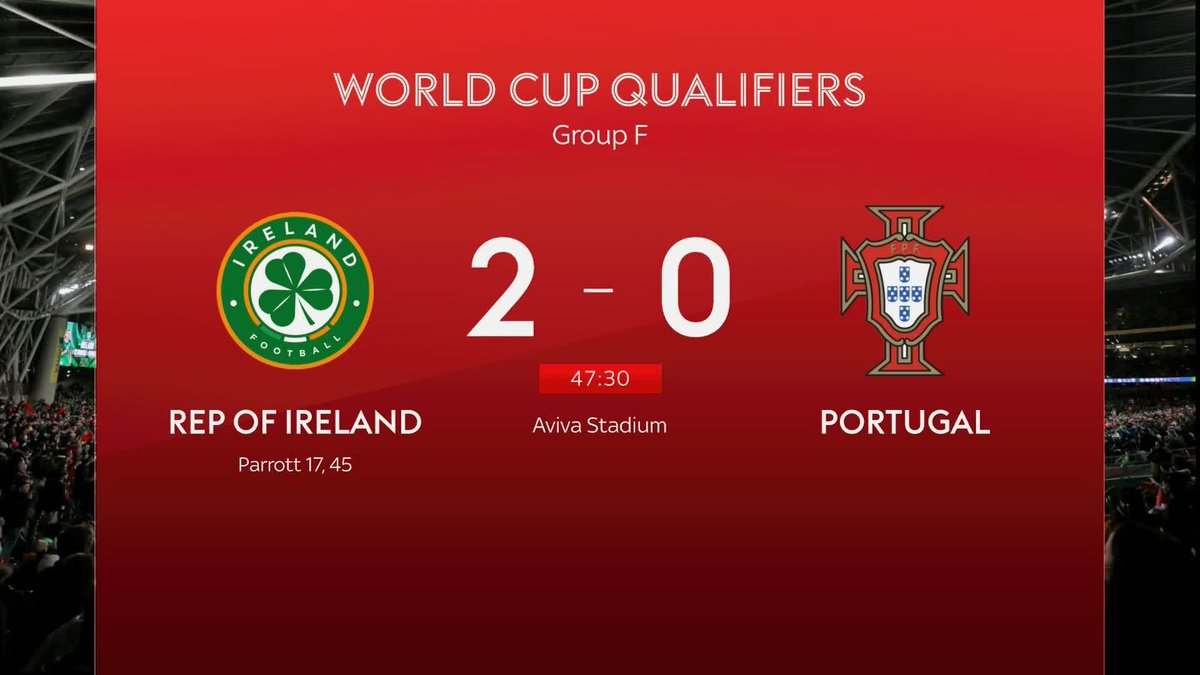 "What a story this might be" Troy Parrott has doubled the Republic of Ireland's lead over Portugal! 🇮🇪