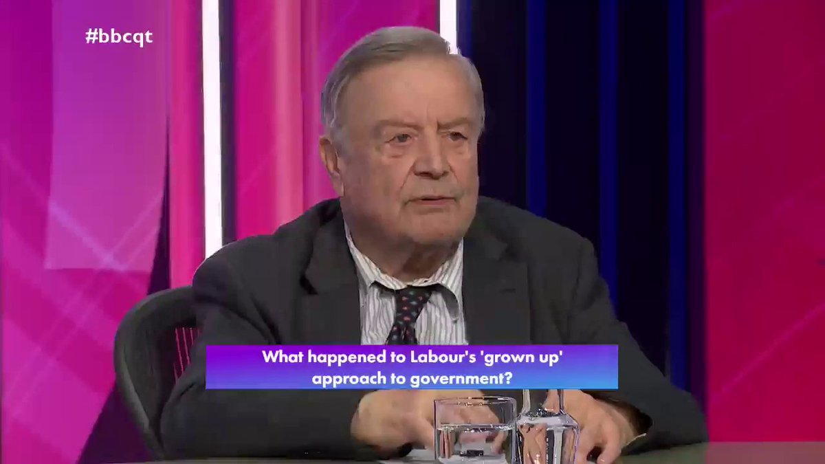 “Both the Conservatives and the Labour party have got to concentrate on getting back to being serious parties of the centre-ground” Conservative Ken Clarke says voters are “disillusioned” and parties must show “competence” to return to a “sensible political debate” #bbcqt