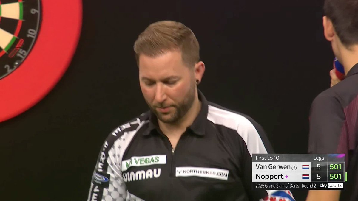 THE FREEZE CLOSING IN! 🥶 Danny Noppert is playing spectacular darts here, taking out a 12-darter and averaging 102 as he breaks to lead Michael Van Gerwen 8-5! 📺 #GSOD | R2