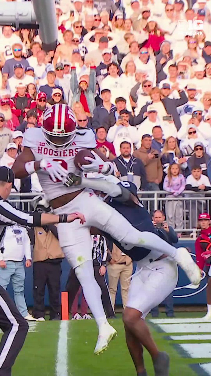 “This is one of the great plays in Indiana football history.” Urban Meyer on Omar Cooper Jr.'s miraculous game-winning TD catch for No. 2 Indiana Football at Penn State 👇