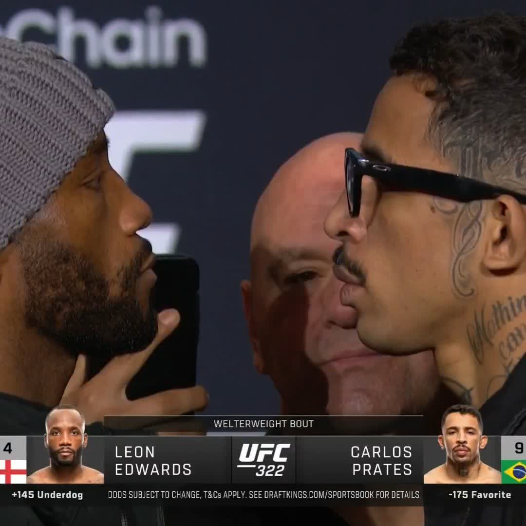 Leon Edwards and Carlos Prates face off 🔥 #UFC322