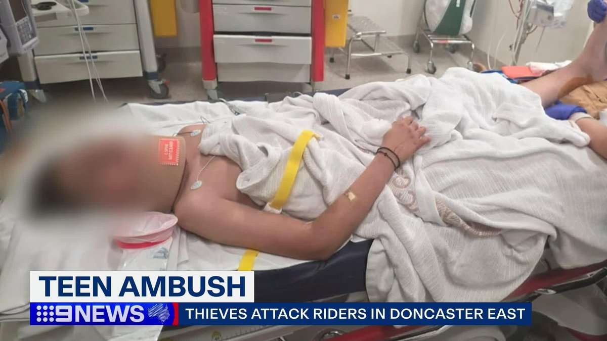 A 13-year-old boy is seriously injured in hospital after he and a mate were attacked and had their e-motorcycles stolen in Doncaster East. Julia Passarelli #9News