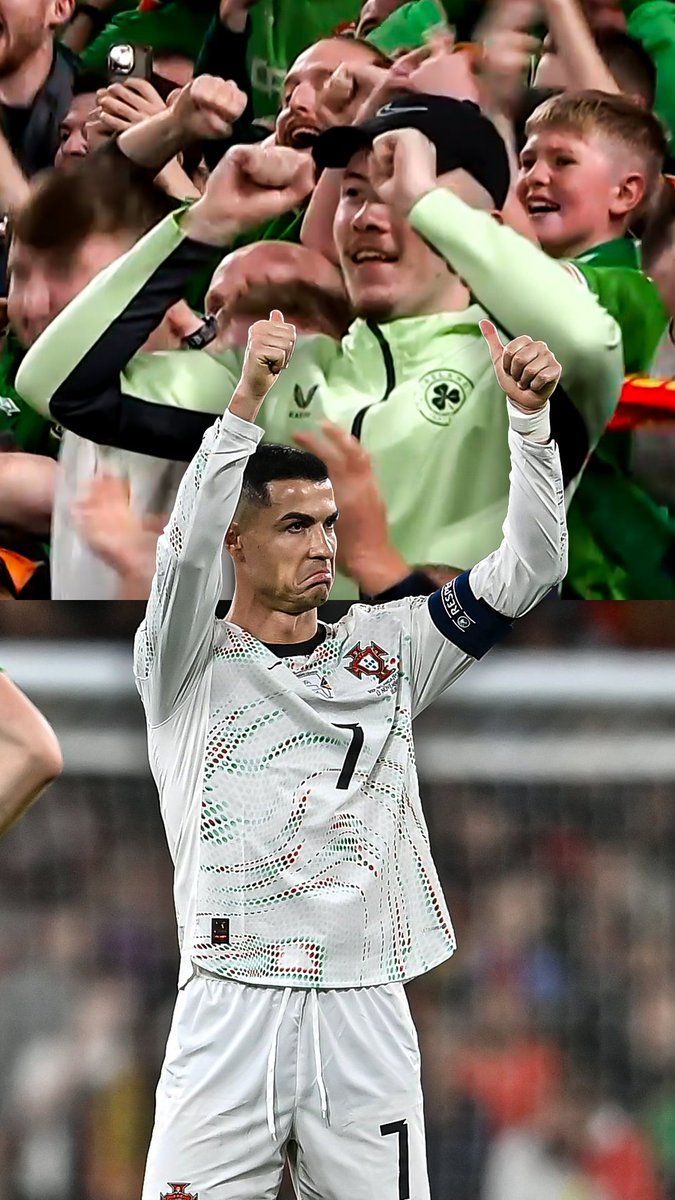 The Republic of Ireland fans reacting to Cristiano Ronaldo being sent off is the funniest thing you'll see all day 💀😂 #StanSportAU #WCQ