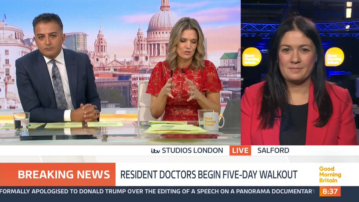 'What is going to be the way through?' @charlottehawkns challenges Culture Secretary Lisa Nandy about the latest round of the Resident Doctors strike that began this morning.