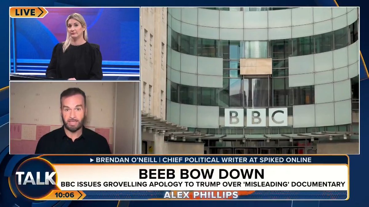 🚨 "This is an institution completely corrupted by ideology!" Spiked Online's Brendan O'Neill says the BBC "still doesn't understand" the extent of its bias crisis. Alex Phillips