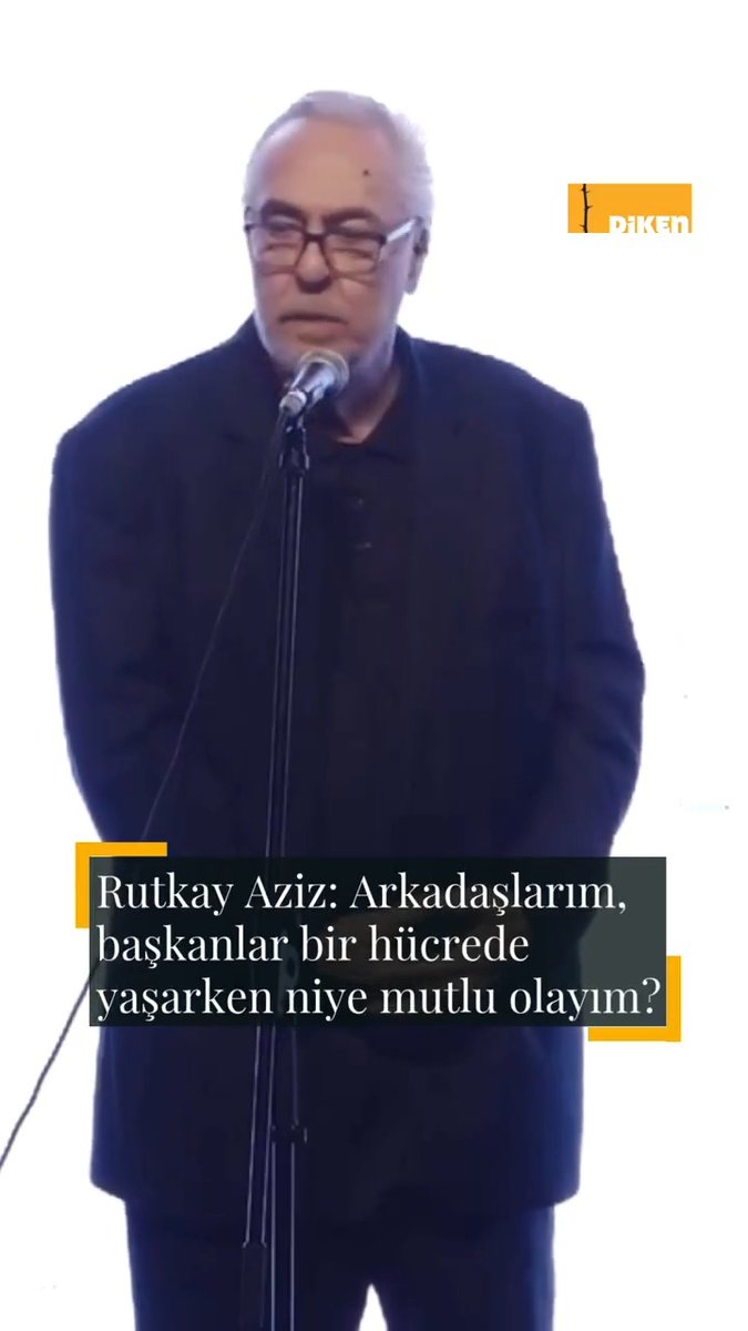 Ankara Film Festivali’nde onur ödülü alan Rutkay Aziz: ❝Soruyorlar bana ‘mutlu musun’ diye. Değilim, mutsuz bir ülkede niye mutlu olayım ki? Eşim, dostum, arkadaşlarım, başkanlar bir hücrede yaşarken hukuksuzluğun adaletsizliğin egemen olduğu koşullarda ben niye mutlu olayım?❞