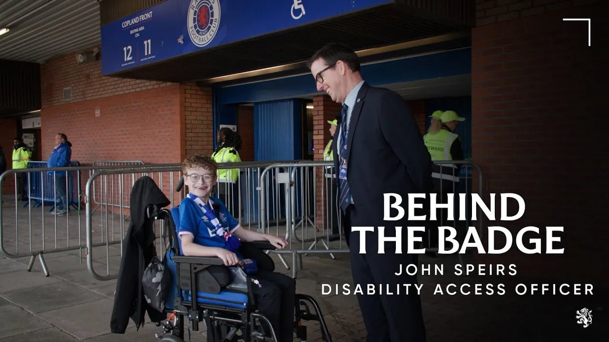 💙 Behind The Badge 🎥 See behind the scenes of the work of Rangers' Disability Access Officer, John Speirs.