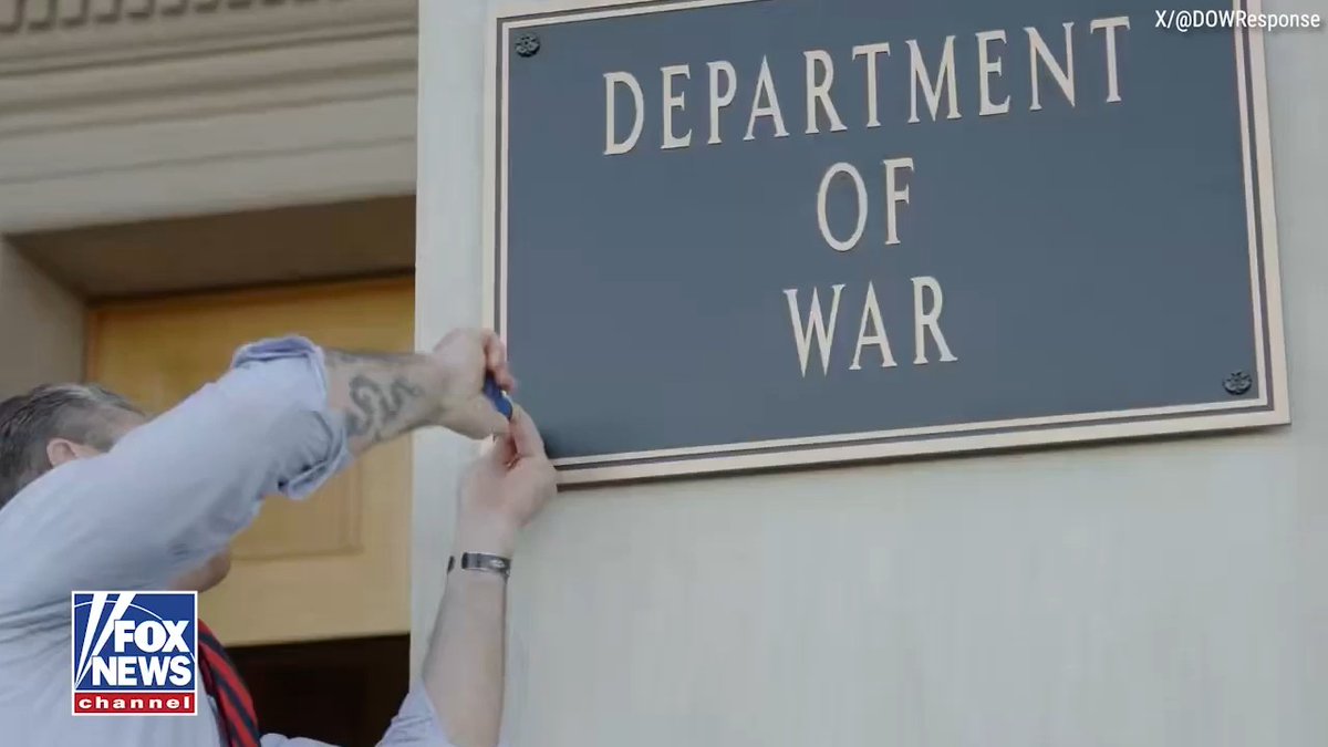 WAR ROOM REBRAND: Secretary of War Pete Hegseth reveals a bold new addition to the department’s HQ, underscoring that the Trump administration means business with the Department of War’s return.