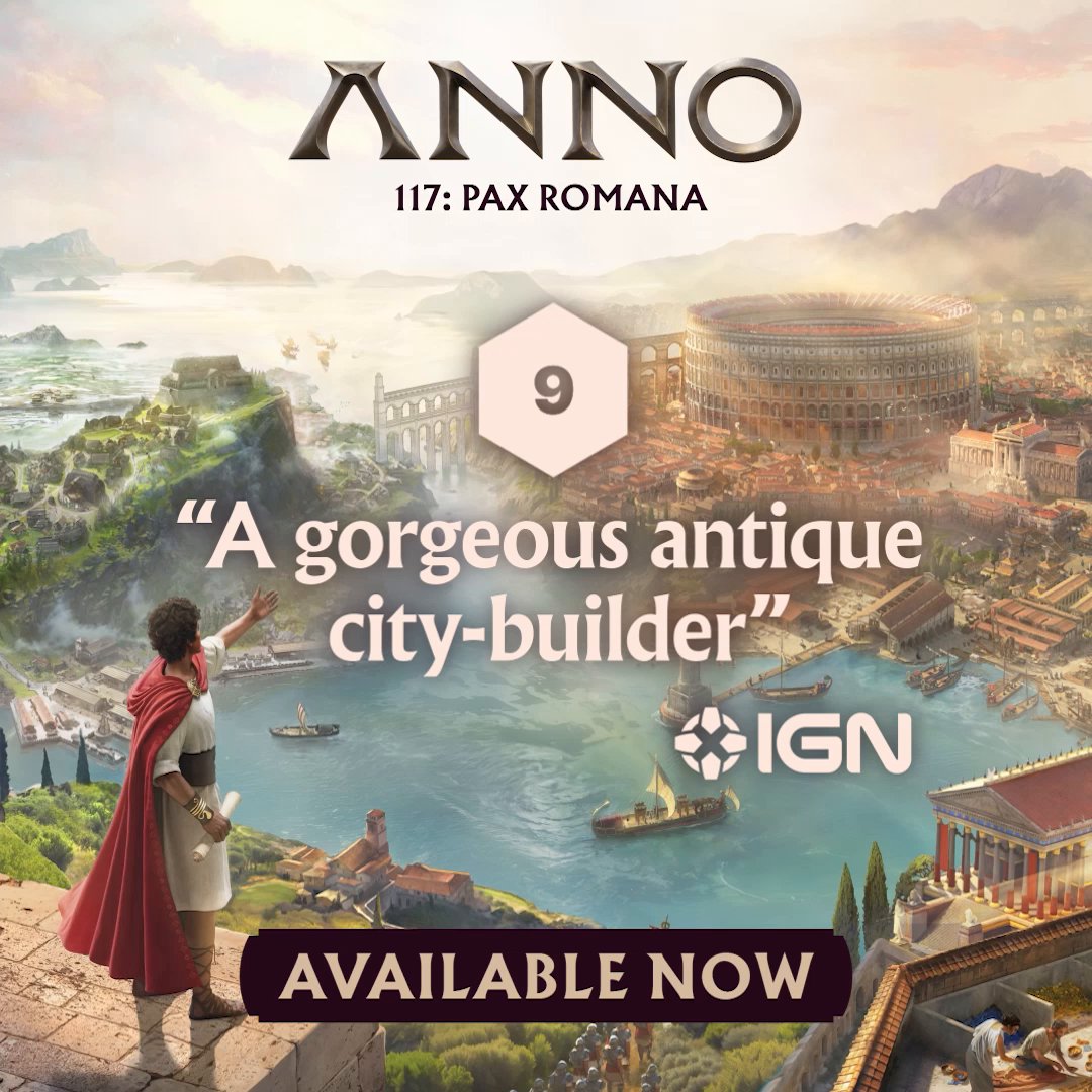 The scribes have spoken! 📜 Here's what they had to say about Anno 117: Pax Romana, available NOW on Steam, PS5, Xbox S|X, Epic Games, Ubisoft Connect and Amazon Luna.