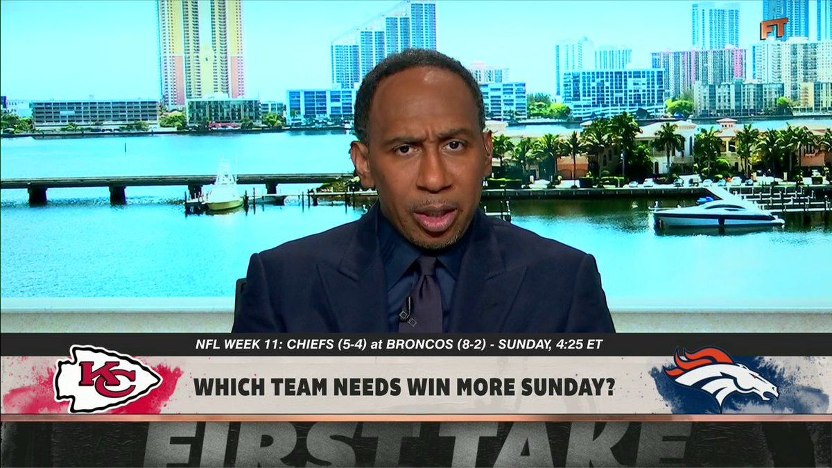 "It's definitely Kansas City. ... You lose this game I think you don't have a chance of winning the AFC West." Stephen A Smith feels the Chiefs need the win more than the Broncos on Sunday ✍️