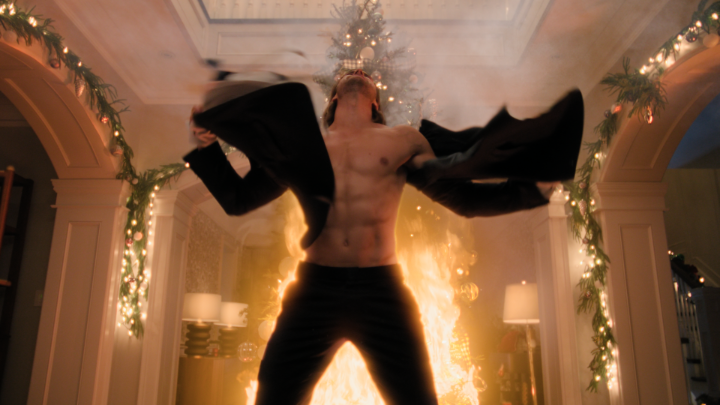 So there's this crazy scene in A Merry Little Ex-mas...