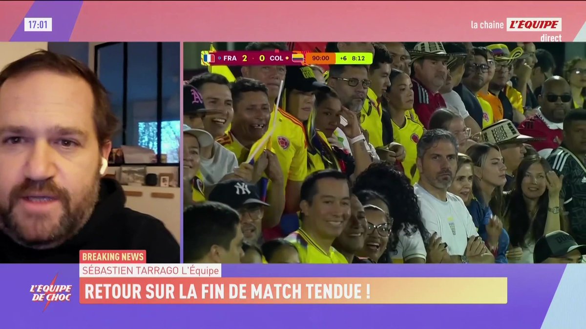 🥵 La fin du match entre la France et la Colombie à la Coupe du monde U17 était particulièrement tendue. « Ça s'est transformé en bagarre générale sur la pelouse. Certains agents et membres des familles sont aussi intervenus sur la pelouse. » #lequipeFOOT