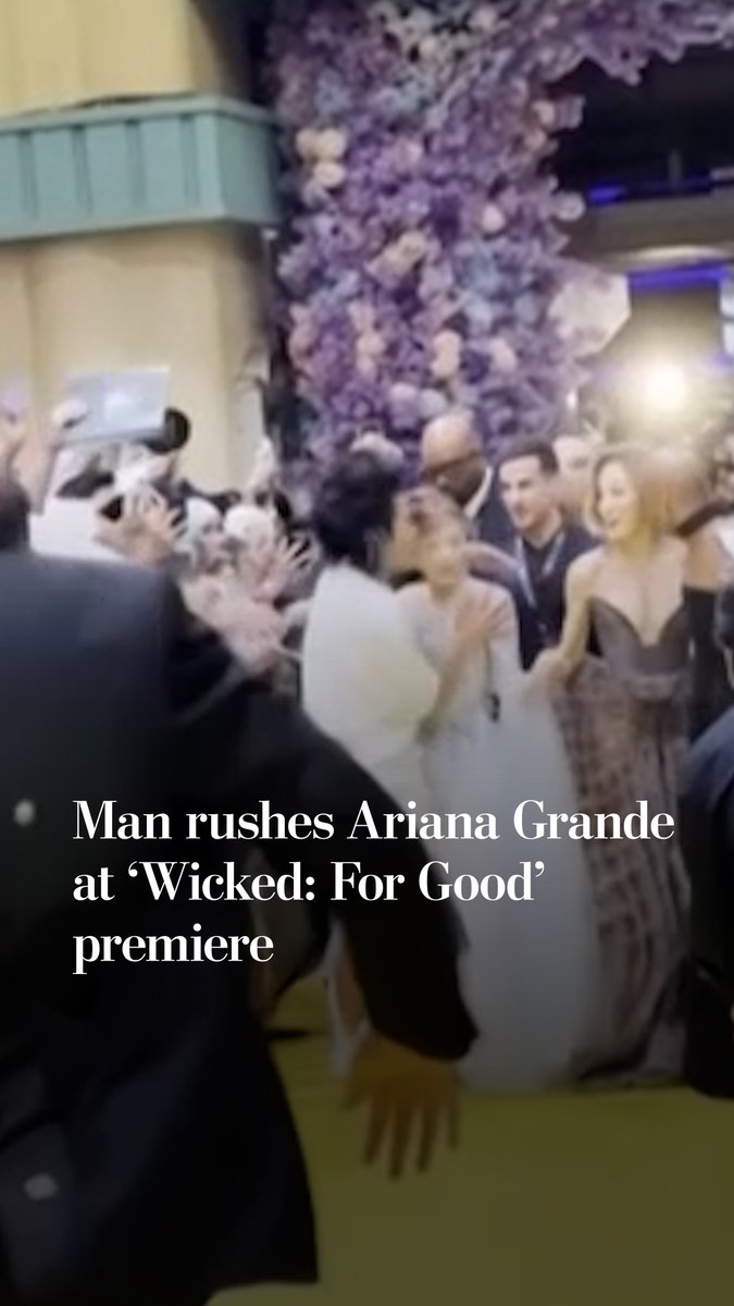 A man rushed toward Ariana Grande at the "Wicked: For Good" premiere in Singapore on Nov 13. He has been charged with being a public nuisance, according to Variety.