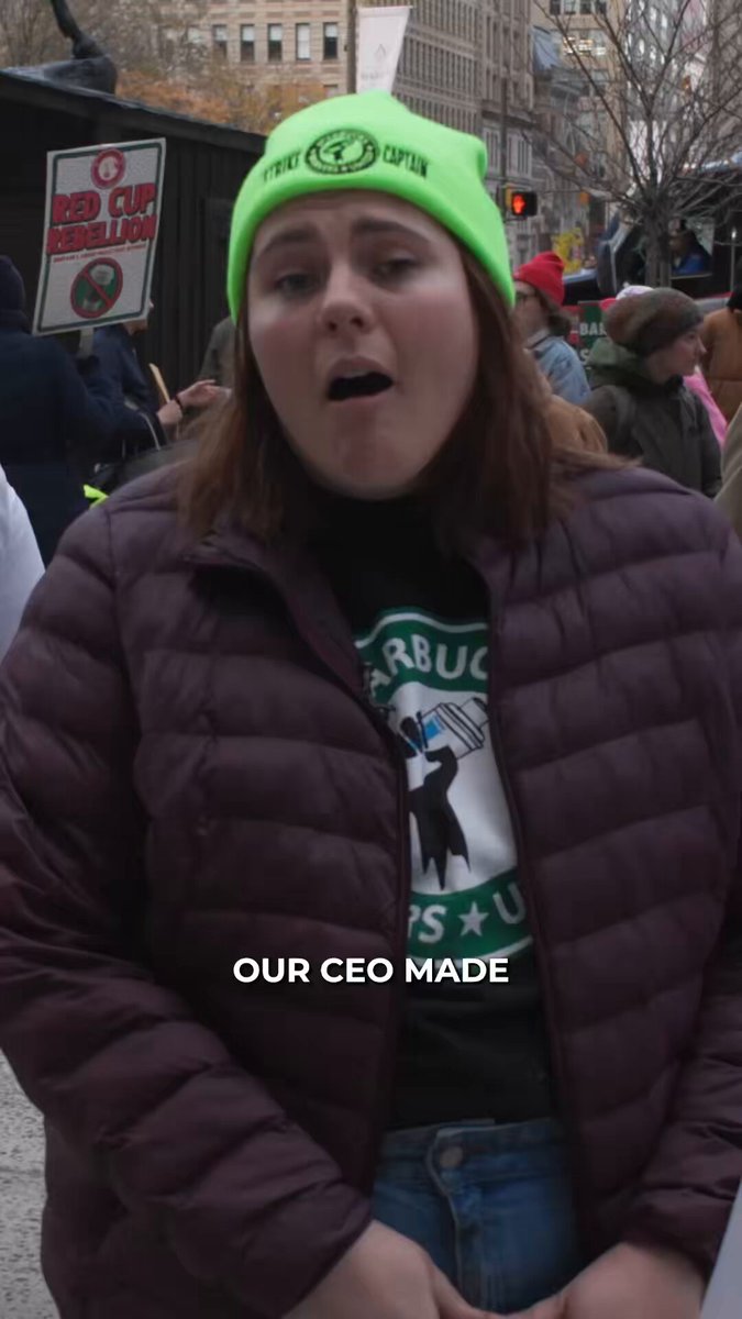 Starbucks’ CEO makes 6,666x what the average Starbucks Workers United barista does. It would take less than one day of sales to finalize a fair contract. Baristas at Starbucks corporate stores nationwide are on strike to fight this corporate greed and get the fair contract they deserve.