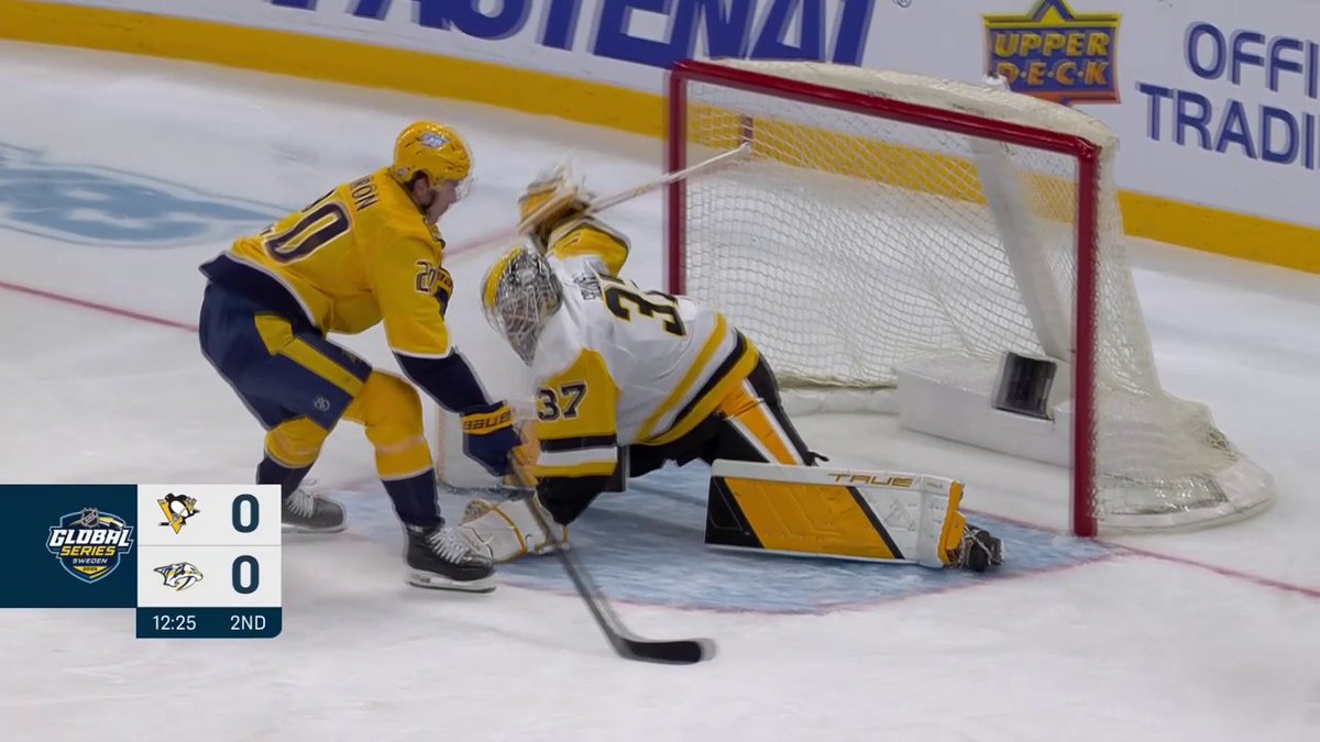 WHAT A SAVE BY ARTURS SILOVS 😱 #NHLGlobalSeries 🇺🇸: NHL Network 🇨🇦: Sportsnet or stream on Sportsnet+ ➡️