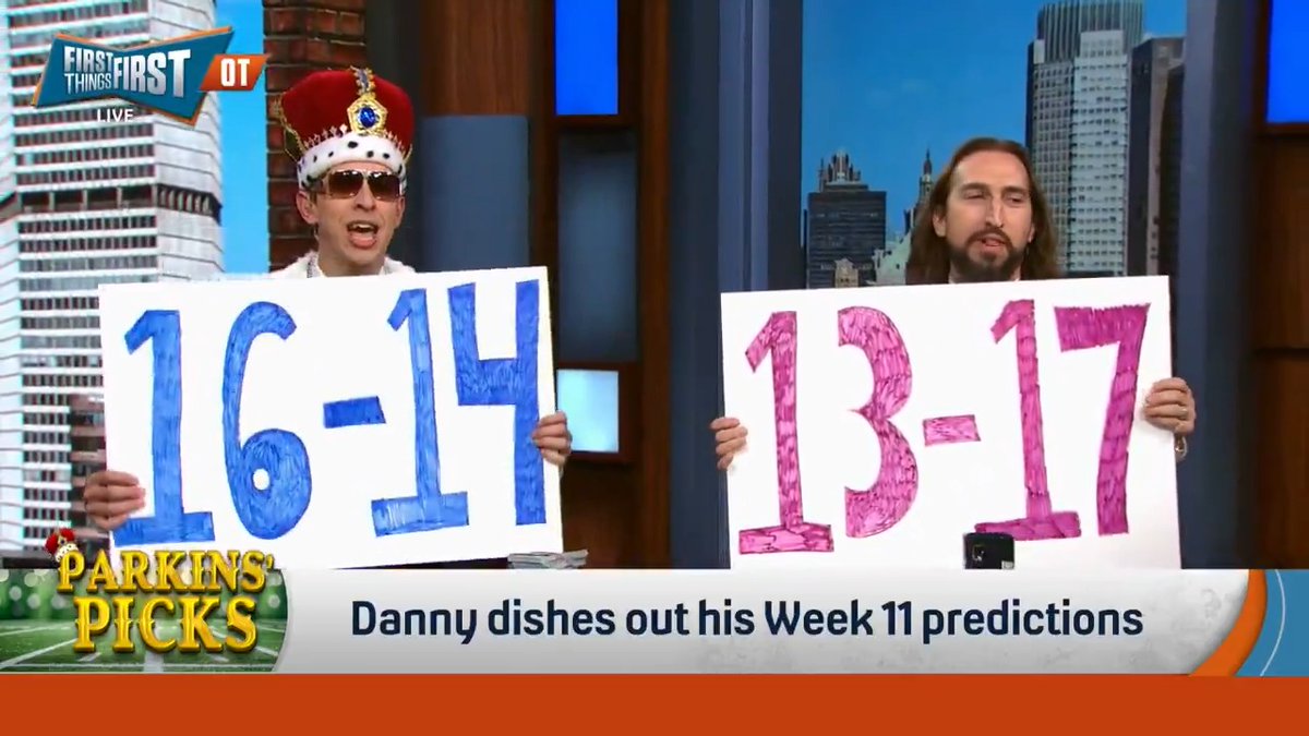 .Danny Parkins took matters into his own hands this week with custom record graphics for #ParkinsPicks vs. #NicksPicks 😅 Chargers -3 Texans -5.5 Dolphins -2.5 And who knew él habla español 🤣