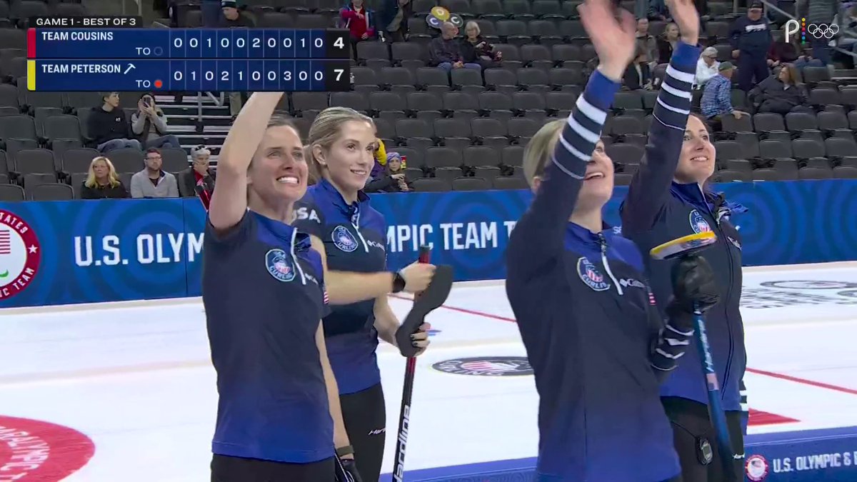 Team Peterson strikes first with a 7-4 victory in the Women's Team Final at the U.S. Olympic Curling Team Trials. 👏