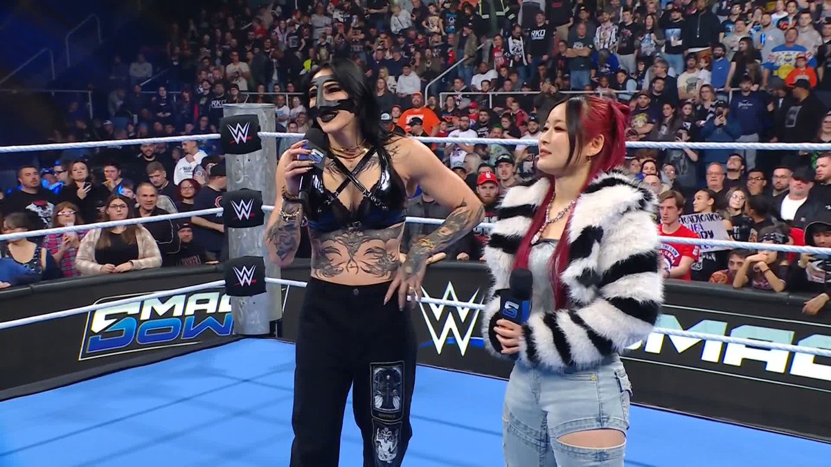 .RheaRipley_WWE and IYO SKY have one word for Nia Jax, Lash Legend, and The Kabuki Warriors... WARGAMES!!! 👉😄👈