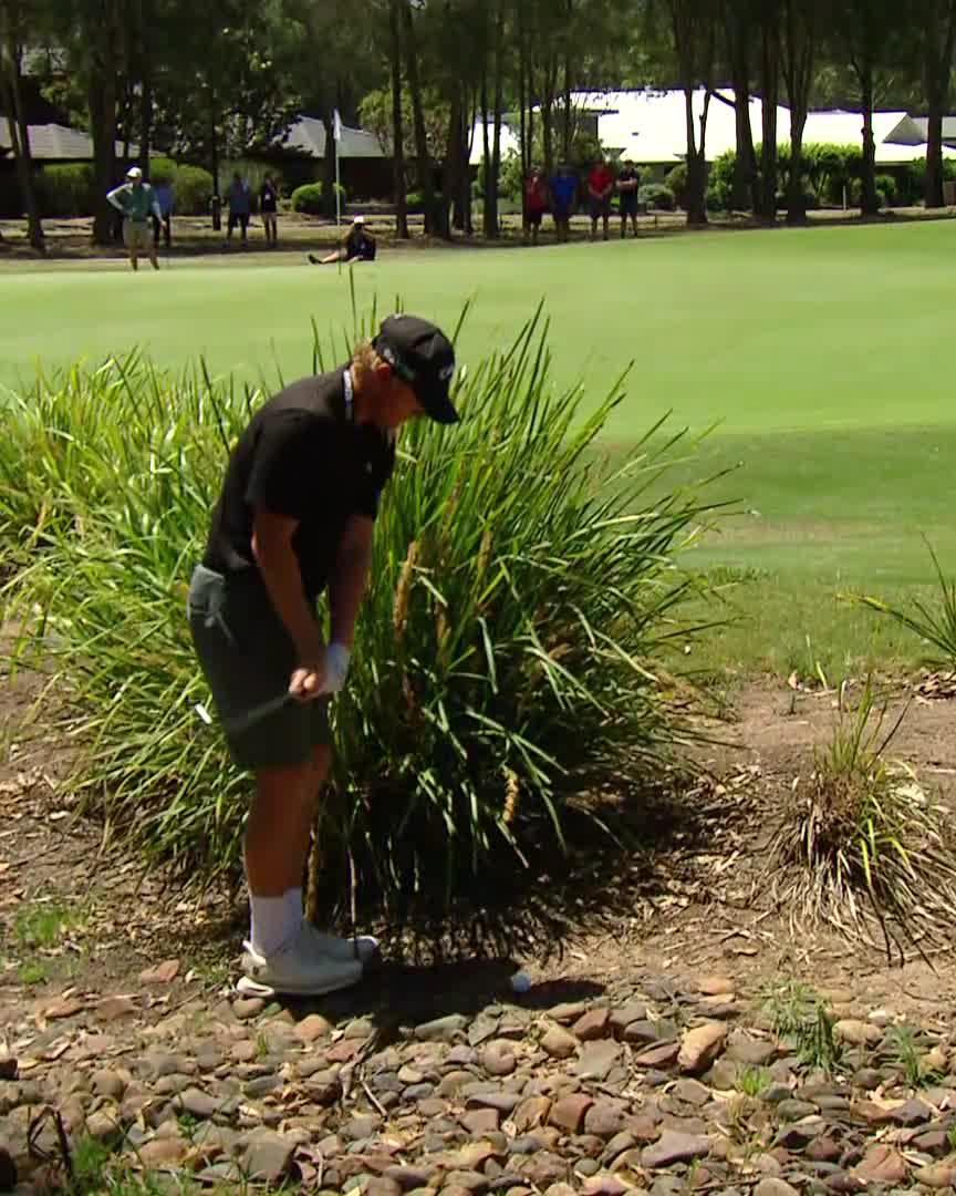 One of the craziest par saves, maybe ever 🤯 #NSWOpenGolf