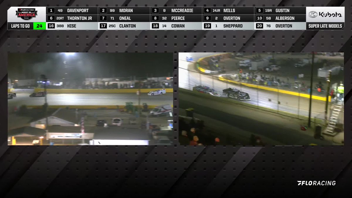 ALMOST a disaster for Jonathan Davenport, he will keep the lead after JUST avoiding collision at Senoia! #FloNight