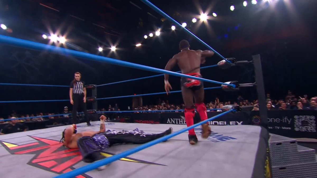 .Rich Swann nails the 450 but it's not enough to keep LEON SLATER down. WATCH #TNATurningPoint on TNA+: Get 1 month FREE with code TURNINGPOINT25