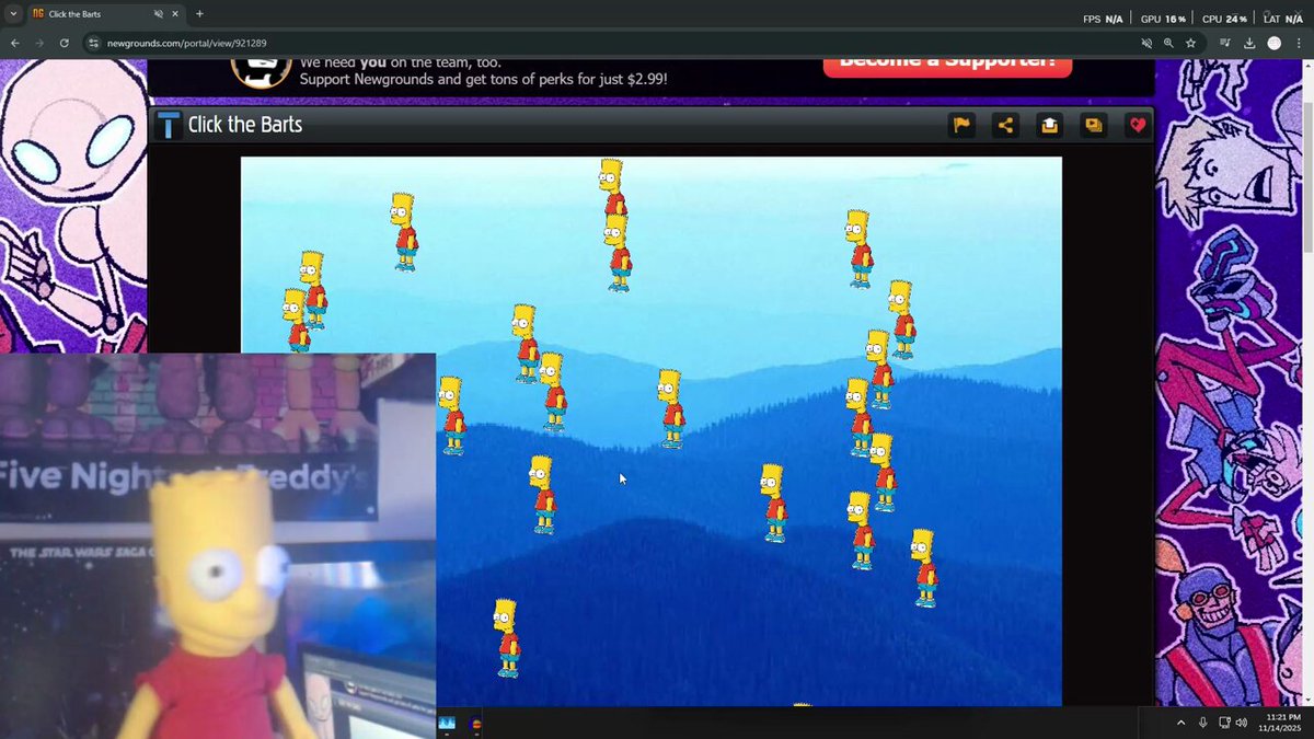 Click the bart took over the webcam for a little bit