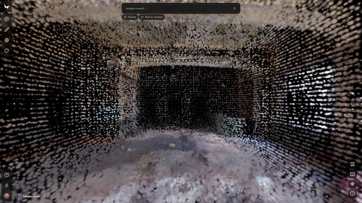 Marbleさん…これはヤバイよ！マジでヤバイ！ 1枚のエクイレクタングラー画像（360度画像）から、ここまで3D空間を作るのか…すげぇ時代だわ。将来的に3～4枚のエクイレクタングラー画像を読み込めるようになれば、ほぼ完璧に3D空間を再現してくれるんじゃね？（汗） World Labs #Marble