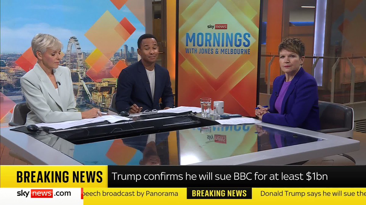 BREAKING: Donald Trump has said he will sue the BBC for between $1bn and $5bn over the editing of his speech on Panorama. Sky's emma birchley has the latest Live updates:
