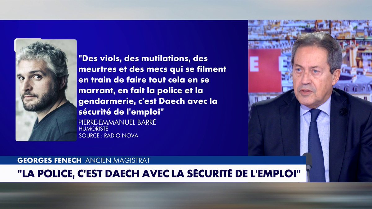 «L’humour permet beaucoup de choses, mais il y a quand même des limites et là, ils ont franchi une limite», estime Georges Fenech, dans #HDProsWE, revenant sur une blague d’un humoriste qui a comparé la police française à Daech