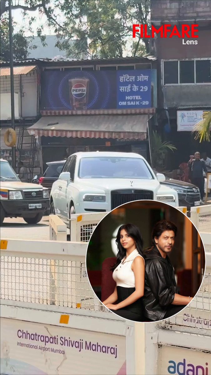 #ShahRukhKhan snapped with Suhana at the airport as they fly out of the city. #FilmfareLens #SRK #SuhanaKhan
