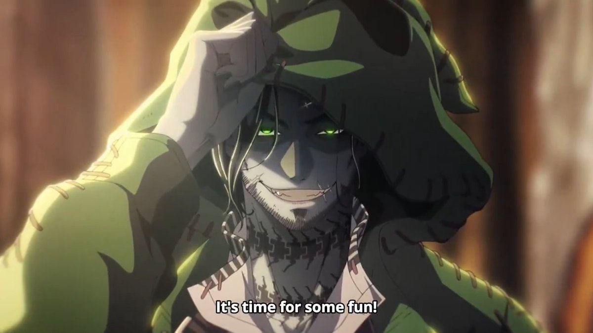 Anime version of hot Oogie Boogie aka "Swing" saying "it's time for some fun!" voiced by Nakai Kazuya (Zoro from OP) 😳 English subs by me!