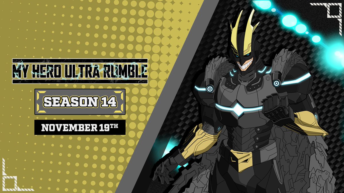 Season 14 smashes onto the scene soon! Armored All Might is here! Plus, a new Battle Style for Shigaraki! Look forward to it! #MHUR