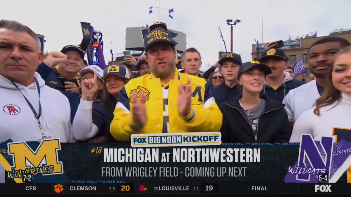 It’s great to be in Ann Arbor… that’s what it feels like, I know it’s a 4 hour drive, but everybody who goes to Michigan knows Michigan owns the city of Chicago Big Noon Kickoff