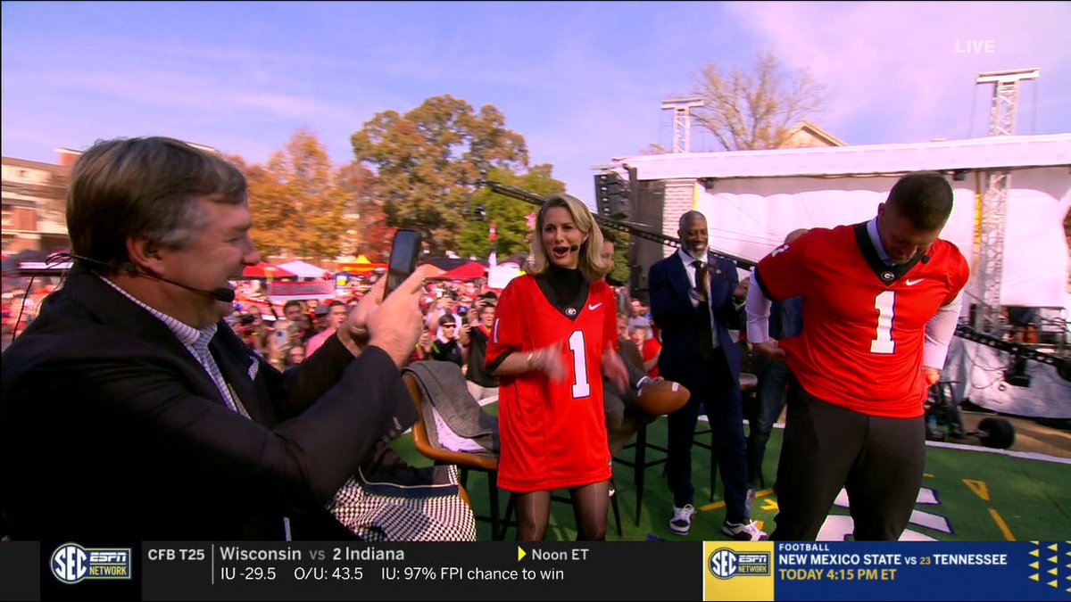 A bet is a bet 😂 Kirby Smart loved seeing Tim Tebow and Laura Rutledge in Georgia Football jerseys. Luke Bryan | Jason Aldean