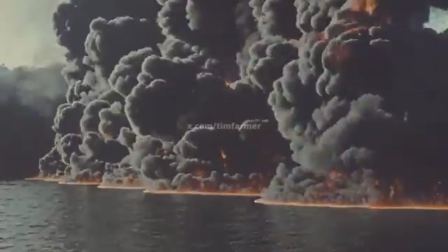 Petroleum Warfare Department: "Ok, hear me out..." More great WWII footage of England's Petroleum Warfare Department testing their Sea Flame Barrage, a system of submarine pipelines that would release a fuel oil mixture into the Channel to be set ablaze. - Greta, look away.👀