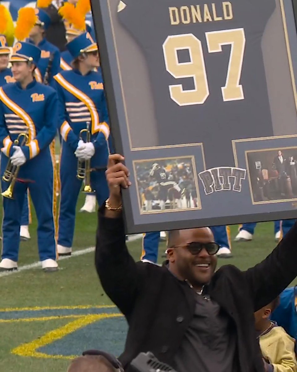 .Pitt Football officially retires Aaron Donald's No. 97 💛 💙